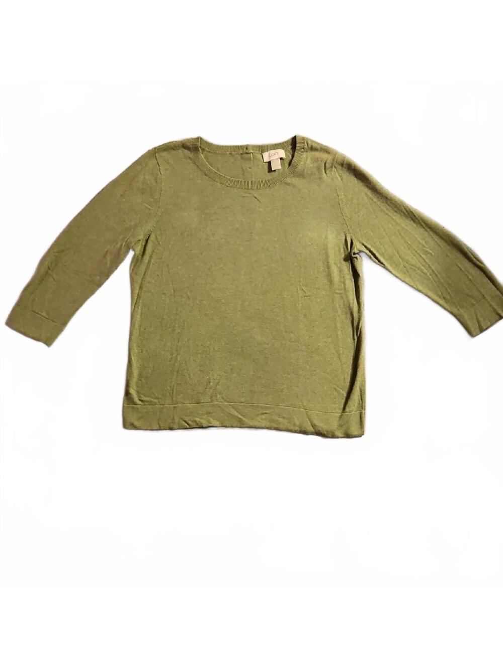 LOFT Lightweight Green Sweater, Size Large